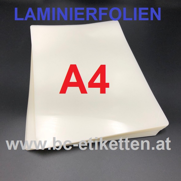 Laminierfolien DIN A4, glänzende Oberfläche